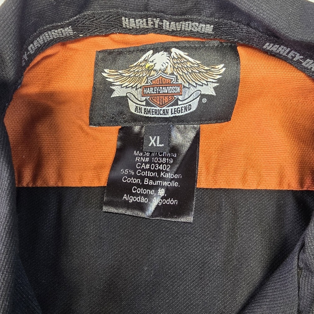 Harley Davidson Colorblocked Garage Shirt Short Sleeve Embroidered XL - Picture 3 of 9